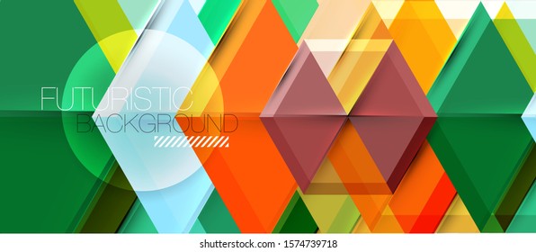 Bright color hexagon geometrical composition background, business presentation template. Vector design