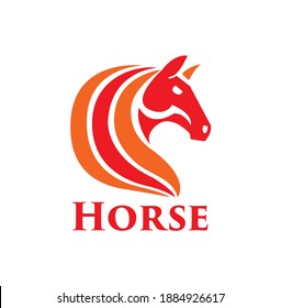 bright color horse head for logo