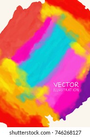 Bright color paint stains background. Vector illustration.