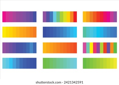 Bright Color Palettes 12x10, Packs, Discover 12 Sets of Vibrant Vector Color Palettes - 10 Unique Colors Each for Stylish Designs: Monochromatic, Vintage, Retro, New, Trending