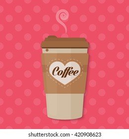 Bright color Paper Coffee cup concept vector illustration