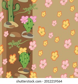 bright color pattern with cacti 