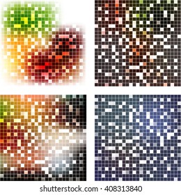 Bright color pixel mosaic. Vector illustration. For use in printing, flyer design, wallpaper, presentations. 