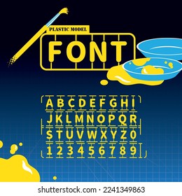 Bright color plastic model style letter, including capital alphabet and numbers.