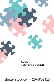 Bright color puzzle, puzzle with place for text. The idea of unity, teamwork. Vector illustration