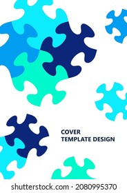 Bright color puzzle, puzzle with place for text. The idea of unity, teamwork. Vector illustration