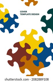 Bright color puzzle, puzzle with place for text. The idea of unity, teamwork. Vector illustration