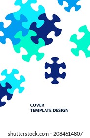 Bright color puzzle, puzzle with place for text. The idea of unity, teamwork. Vector illustration