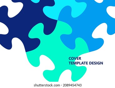 Bright color puzzle, puzzle with place for text. The idea of unity, teamwork. Vector illustration