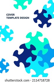 Bright color puzzle, puzzle with place for text. The idea of unity, teamwork. Vector illustration