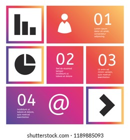 Bright color rainbow design educational template.