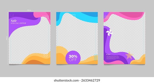 Bright Color Sale Instagram Post Templates