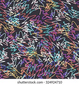 Bright color scribble seamless pattern.