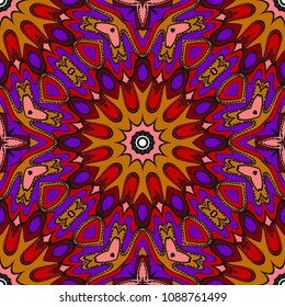 Bright color seamless art pattern. fantasy ornament. vector illustration.
