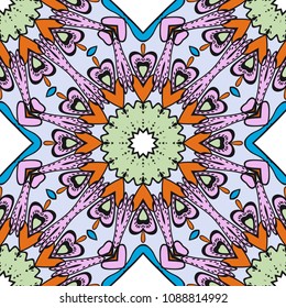 Bright color seamless art pattern. fantasy ornament. vector illustration.