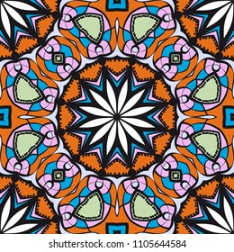 Bright color seamless art pattern. fantasy ornament. vector illustration.