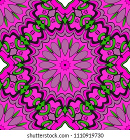 Bright color seamless art pattern. fantasy ornament. vector illustration.