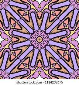 Bright color seamless art pattern. fantasy ornament. vector illustration.