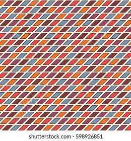 Bright color stained glass mosaic abstract background. Vivid seamless pattern with geometric ornament. Diagonal square cell wallpaper. Checkered surface texture. Vector illustration
