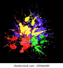 bright color stains splattered, vector design template