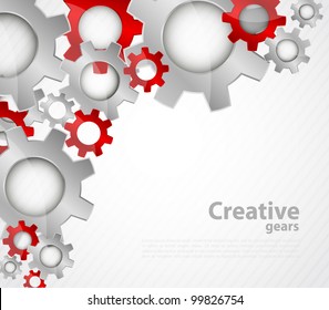Bright color tech background with gears