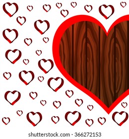 Bright color vector graphic illustration of Valentine day love holiday with symbol of red beautiful heart shape objects on white background