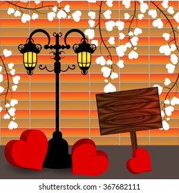Bright color vector graphic illustration of Valentine day love holiday with symbol of beautiful heart shape on colorful background