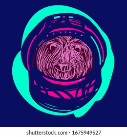 Ilustración vectorial de color brillante. Perro cachorrito vectorial con pasador