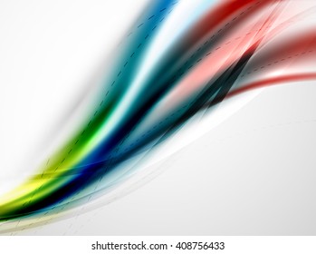 Onda colorida brilhante com efeitos de desfoque e brilho. Fundo abstrato