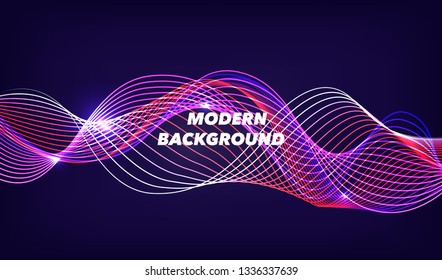 Bright color wave isolated. Violet technology background with abstract digital wave. Modern trendy sport illustration, vector cosmic poster, eps10