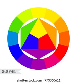 Bright color wheel chart isolated on white background. Vector illustration for your graphic design.