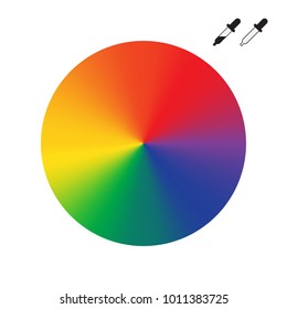 Bright color wheel isolated on white background. Vector Illustration.