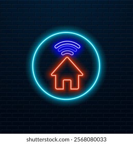 Bright color wi-fi symbol isolated on a black background.