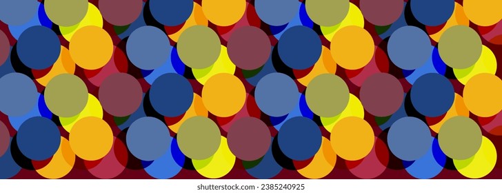Bright colored 3D circles and spheres on abstract geometric banner background. Vector illustration