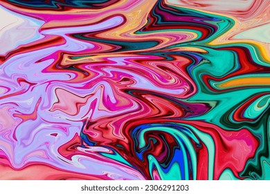 Patrones de líneas curvas abstractas de color brillante. Arte líquido.