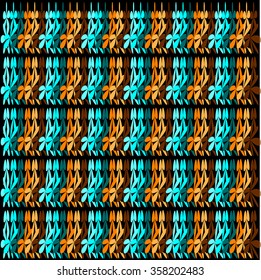 bright colored abstract design in turquoise and orange tones
