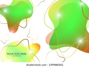 Bright colored abstract dynamic fluid shapes, geometric shapes from stripes on a white background. Screensaver shape design, trendy template. Vector illustration