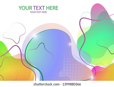 Bright colored abstract dynamic fluid shapes, geometric shapes from stripes on a white background. Screensaver shape design, trendy template. Vector illustration