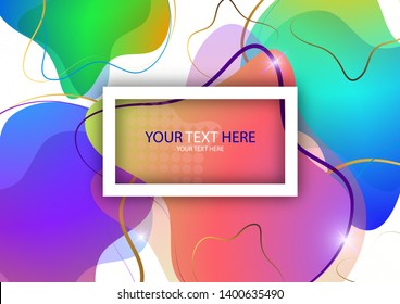 Bright colored abstract dynamic fluid shapes, geometric shapes from stripes on a white background. Screensaver shape design, trendy template. Vector illustration