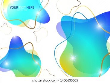 Bright colored abstract dynamic fluid shapes, geometric shapes from stripes on a white background. Screensaver shape design, trendy template. Vector illustration