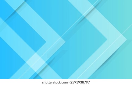 Bright colored abstract geometric background with blue gradient color combination. Simple arrow pattern color lines on background.