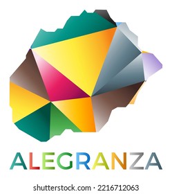 Bright colored Alegranza shape. Multicolor geometric style island logo. Modern trendy design. Beautiful vector illustration.