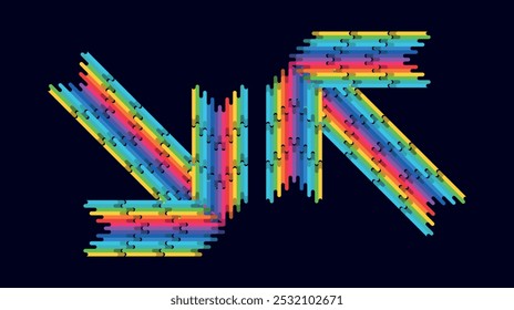 Flechas coloridas brilhantes na forma de borrões LGBT. abstração colorida de manchas de arco-íris líquidas, cores LGBT no fundo preto na forma de gotas coloridas brilhantes