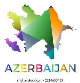 Forma azerbaiyana de color brillante. Logo de país de estilo geométrico multicolor. Diseño moderno y de moda. Potente ilustración vectorial.