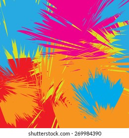 Bright colored background.