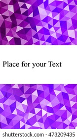 Bright colored banner with place for your text. crumpled polygonal pattern. Vector illustration. To realize your ideas in design, business presentations.