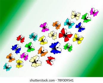 bright colored butterfly on white background vector
