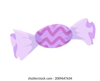 Bright colored candies for Halloween celebration. Colored caramel. Vector illustration isolated on white background.