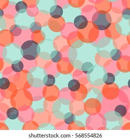 Bright colored circle seamless pattern. Vector illustration