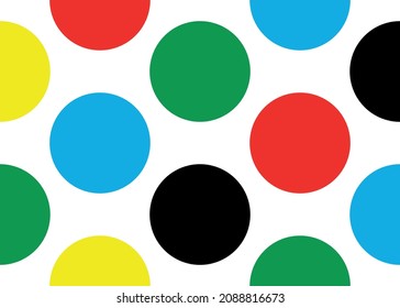 Bright colored circles on a white background. Vector graphics.